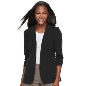 Apt. 9 Chic Open Front Boyfriend Blazer in Black